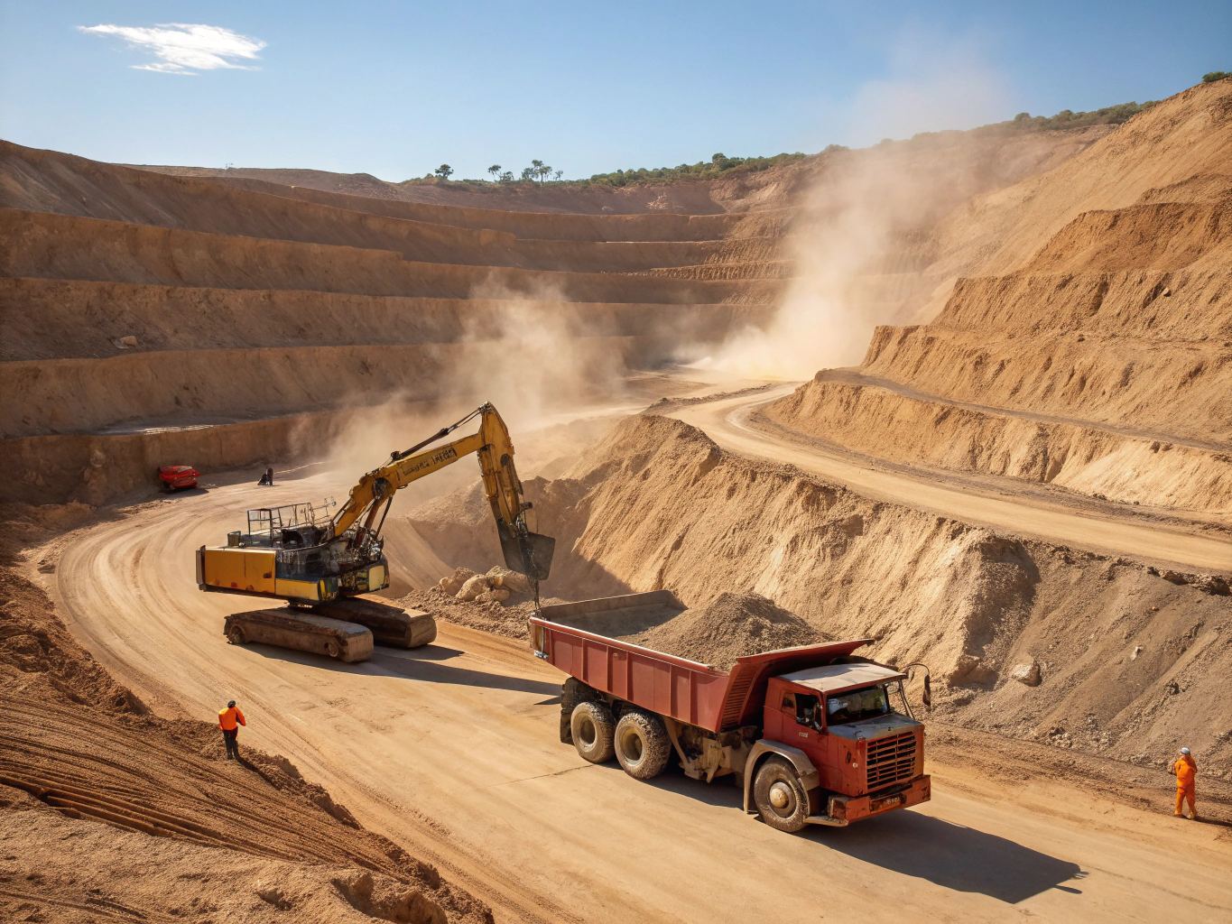 Heavy mining machinery being transported
