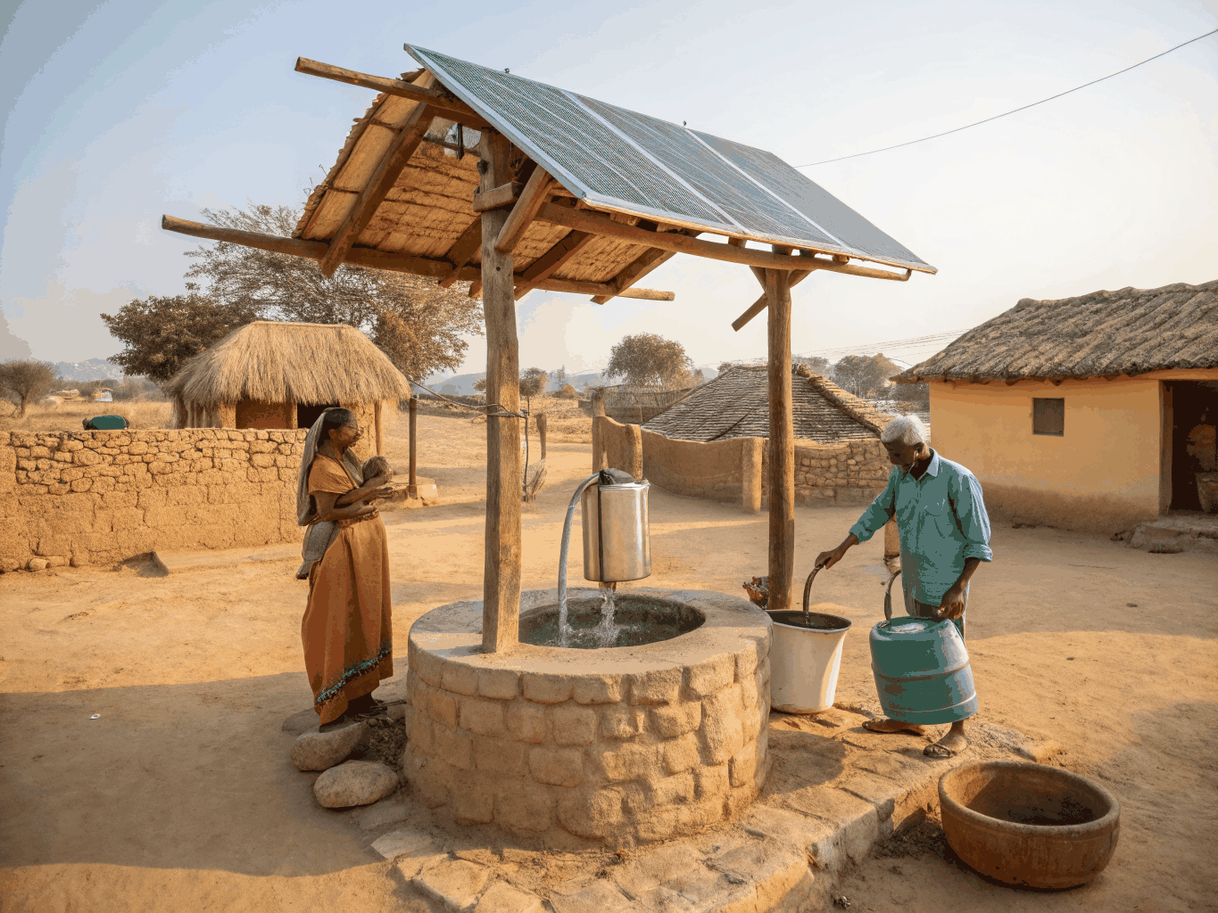 Solar water pump system in rural area