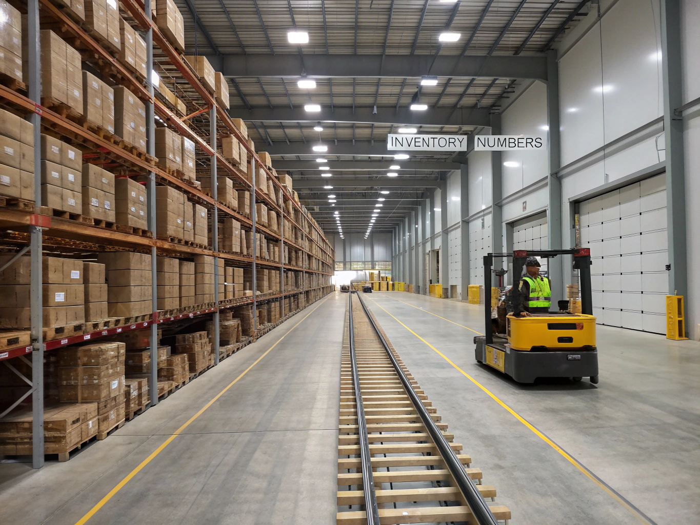 UN flagged supply crates in logistics hub